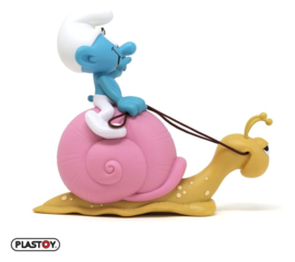 (Pre-order) The Smurfs: Money Box Smurf on a Snail's Back 19 cm