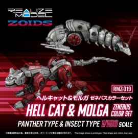 (Pre-order) Zoids Plastic Model Kit 1/100 RMZ-019 Hell Cat & Molga Zenebus Color Set 14 cm    