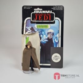 Vintage Star Wars ROTJ Cardback Luke Skywalker Jedi Knight Outfit 65 back Clipper black wrap met figuur