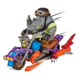 (Pre-order) Teenage Mutant Ninja Turtles Action Figure with Vehicle Rocksteady & Chopper 12 cm 
