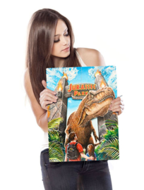 (Pre-order) Jurassic Park WoodArts 3D Wooden Wall Art Rex Attack 30 x 40 cm