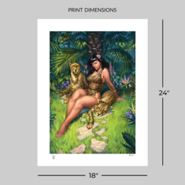 (Pre-order) Bettie Page Fine Art Print Jungle Bettie 46 x 61 cm - unframed