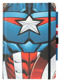 (Pre-order) Marvel Captain America Premium Notebook with Pen Uniform A5