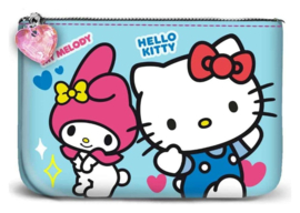 (Pre-order) Sanrio Small Square Coin Purse Hello Kitty Friendship Blue