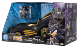 (Pre-order) DC x Sonic - The Hedgehog Action Figure with Vehicle Shadow Batman & Batmobile 6 cm 