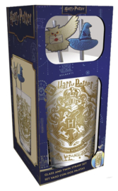 (Pre-order) Harry Potter Glass Tumbler with Straws Magic &amp; Mayhem 485 ml