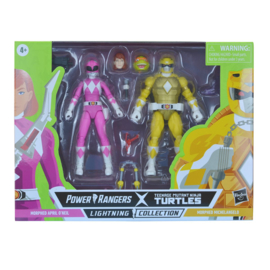 Power Rangers X TMNT Michelangelo Yellow and April Pink