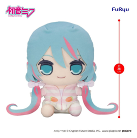 (Pre-order) Hatsune Miku Kyurumaru Big Plush Figure Rabbit Ear Hood Pajama 28 cm