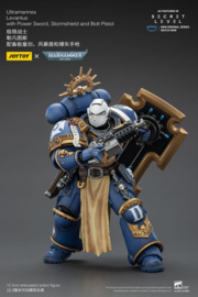 (Pre-order) Warhammer 40,000 Action Figure Ultramarines Levantus with Power Sword, Stormshield and Bolt Pistol 13 cm