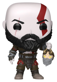 (Pre-order) God of War RagnarÃ¶k POP! Games Vinyl Figure Kratos w/Mimir's Head 9 cm 