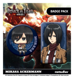 (Pre-order) Attack on Titan Badges 2-Pack Mikasa Ackermann