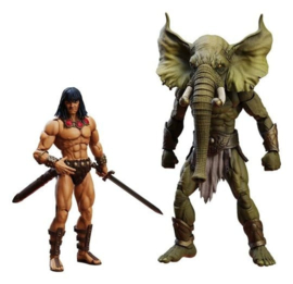 (Pre-order) Conan the Barbarian Epic H.A.C.K.S. Action Figures The Tower of the Elephant Set: Young Conan and Yag Kosha