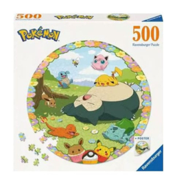 (Pre-order) PokÃ©mon Round Jigsaw Puzzle Flowery PokÃ©mon (500 pieces)