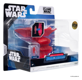 (Pre-order) Star Wars Medium Vehicle & Figure set Hyena Vulture Bomber (Red Hologram) & Battle Droid (Chase)