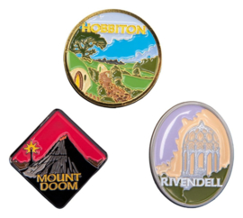 (Pre-order) The Lord of the Rings Trilogy Pin Set Hobbiton, Rivendell & Mount Doom