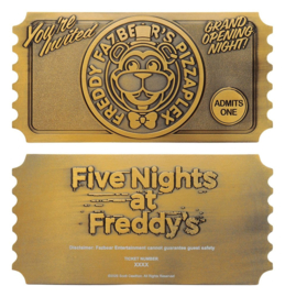 (Pre-order) Five Nights at Freddyâs Replica Pizzaplex Opening Night Ticket Limited Edition 16 x 8 cm