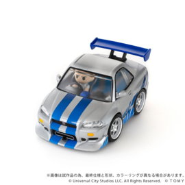 (Pre-order) Fast & Furious Q-Village Vehicle with mini-figure Nissan Skyline GT-R (R34) 9 cm
