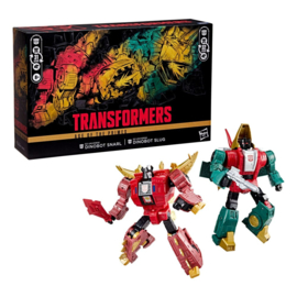 (Pre-order) Transformers Age of the Primes Leader Class Action Figure G2 Universe Dinobots Snarl & Slug 19 cm