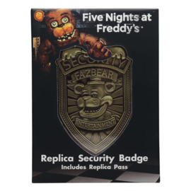 (Pre-order) Five Nights at FreddyÂ´s Replica Security Badge Antique Brass Edition