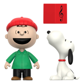 (Pre-order) Peanuts ReAction Action Figures 2-Pack Brown and Snoopy (Caroling) 10 cm                    