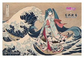 (Pre-order) Hatsune Miku x Katsushika Hokusai iXima Postcard The Great Wave off Kanagawa (10)