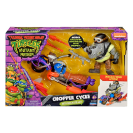 (Pre-order) Teenage Mutant Ninja Turtles Action Figure with Vehicle Rocksteady & Chopper 12 cm 