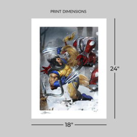 (Pre-order) Marvel Fine Art Print Wolverine vs Omega Red 46 x 61 cm - unframed