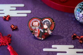 (Pre-order) Needy Streamer Overload Needy Streamer Chinese Restaurant Series Heart-Shaped Pinback Button Ame