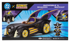 (Pre-order) DC x Sonic - The Hedgehog Action Figure with Vehicle Shadow Batman & Batmobile 6 cm 