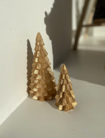 Kerstboom kaars goud 20cm