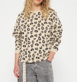 Raw edge sweater Leopard 10Days