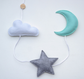Slinger wolk/ster/maan (mint)
