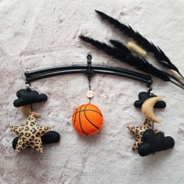 Boxmobiel wolk/ster/basketbal (zwart/leopard beige)