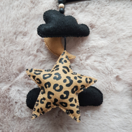 Boxmobiel wolk/ster/basketbal (zwart/leopard beige)