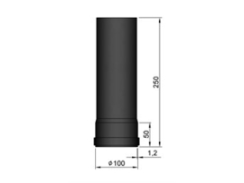 Pelletkachel pijp 25 cm ∅ 100mm