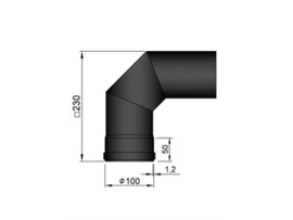 Pelletkachel bocht 90° ∅ 100mm