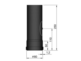 Ø80mm Pelletkachel pijp 25cm met luik