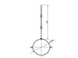 Muurbeugel Ø120mm gelast 2mm Antraciet