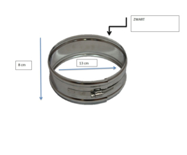 DWØ080/130 mm T-stuk  90º graden + deksel Zwart