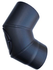 2 MM Ø 150 mm kachelpijp bocht 90 º met luik - antraciet