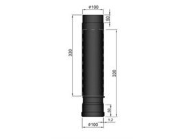 Pelletkachel paspijp / telescopische pijp Ø100 mm