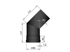 Ø100mm Pelletkachel bocht 45º