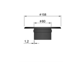 EWØ080  1,2 MM rozet  insteek  Zwart