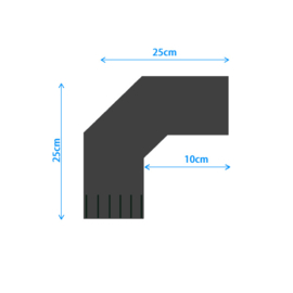 ISOTUBE Plus DW100/150mm bocht 90 graden Zwart