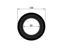 EWØ080 1,2 MM rozet smal Zwart