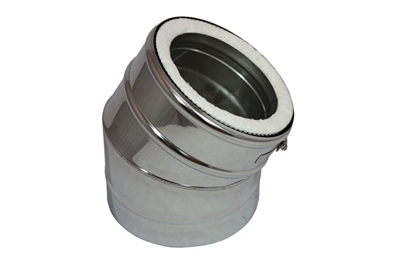 IsotubePlus Ø 150/200 mm dubbelwandige kachelpijp bocht 45 º - rvs