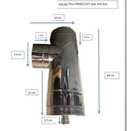 DWØ080/130 mm T-stuk  90º graden + deksel