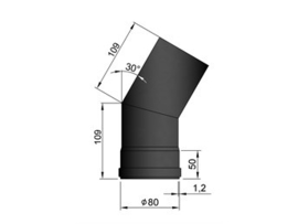 Ø80mm Pelletkachel bocht 30º