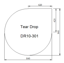 Kachelvloerplaat druppel 840 x 840 x 6 mm