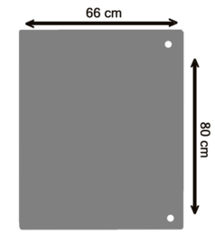 Kachelvloerplaat staal rechthoek 800 x 660 mm (GLZ) Zwart